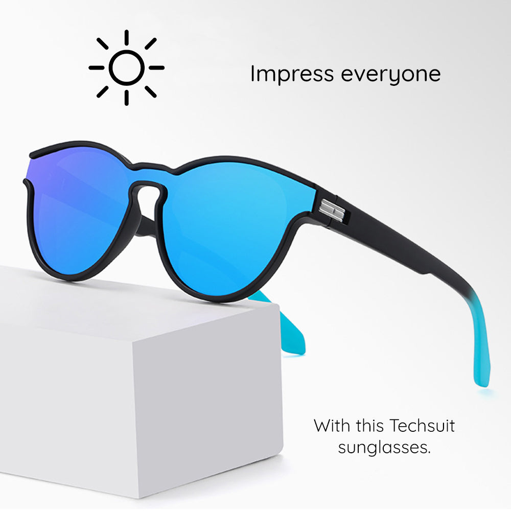 Ochelari De Soare Unisex Techsuit TR7545, Polarizati, Protectie UV, Negri Albastri Verzi