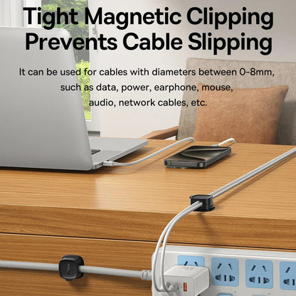 Organizator Cabluri Baseus Lite Magnetic, Set 3 Bucati, Negru B01331106111-00