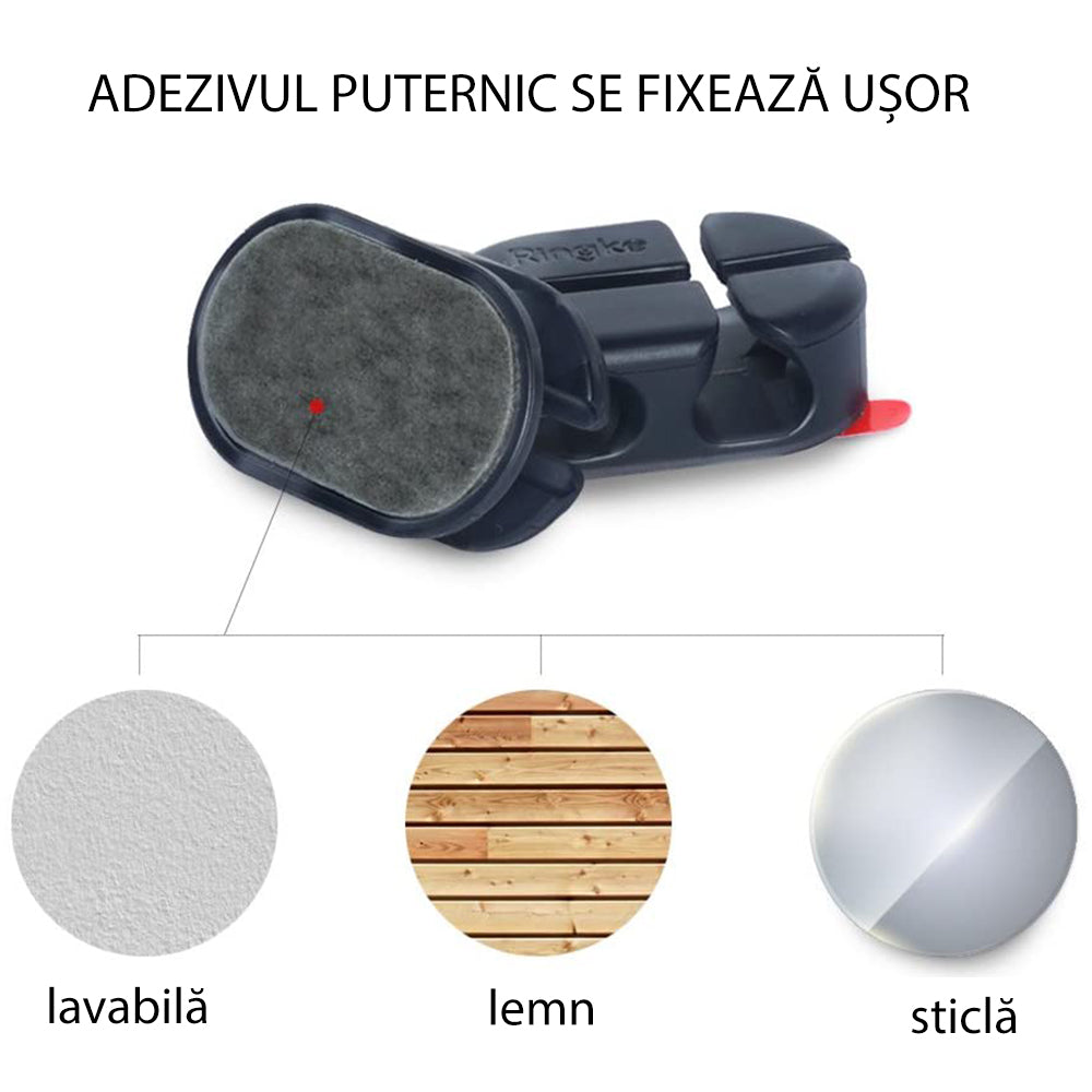 Organizator Cabluri Ringke, Set 6 bucati, Negru