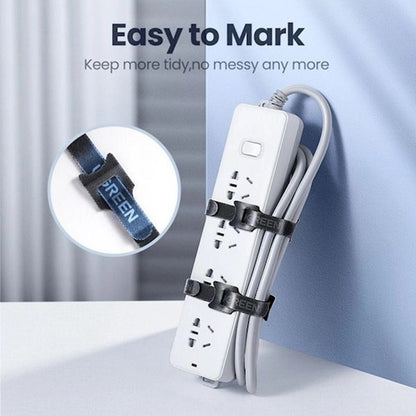 Organizator Cabluri UGREEN LP401, Velcro, Set 3 Bucati, Negru