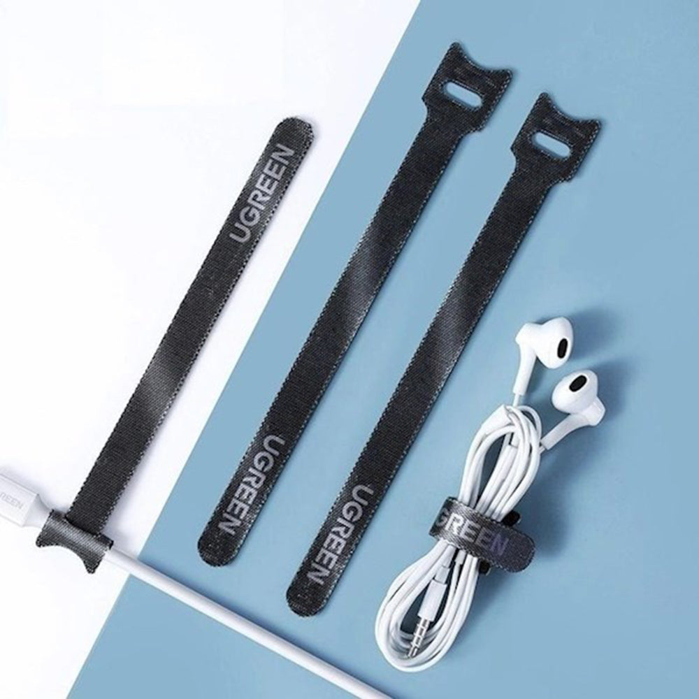 Organizator Cabluri UGREEN LP401, Velcro, Set 3 Bucati, Negru