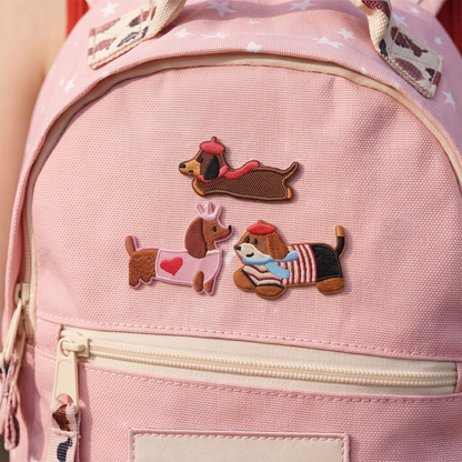 Patch / Petic Textil OEM Dachshund, Set 3 bucati, Multicolor