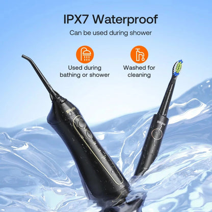 Periuta De Dinti Electrica si Irigator Bucal Bitvae E11 + F5020E, Neagra