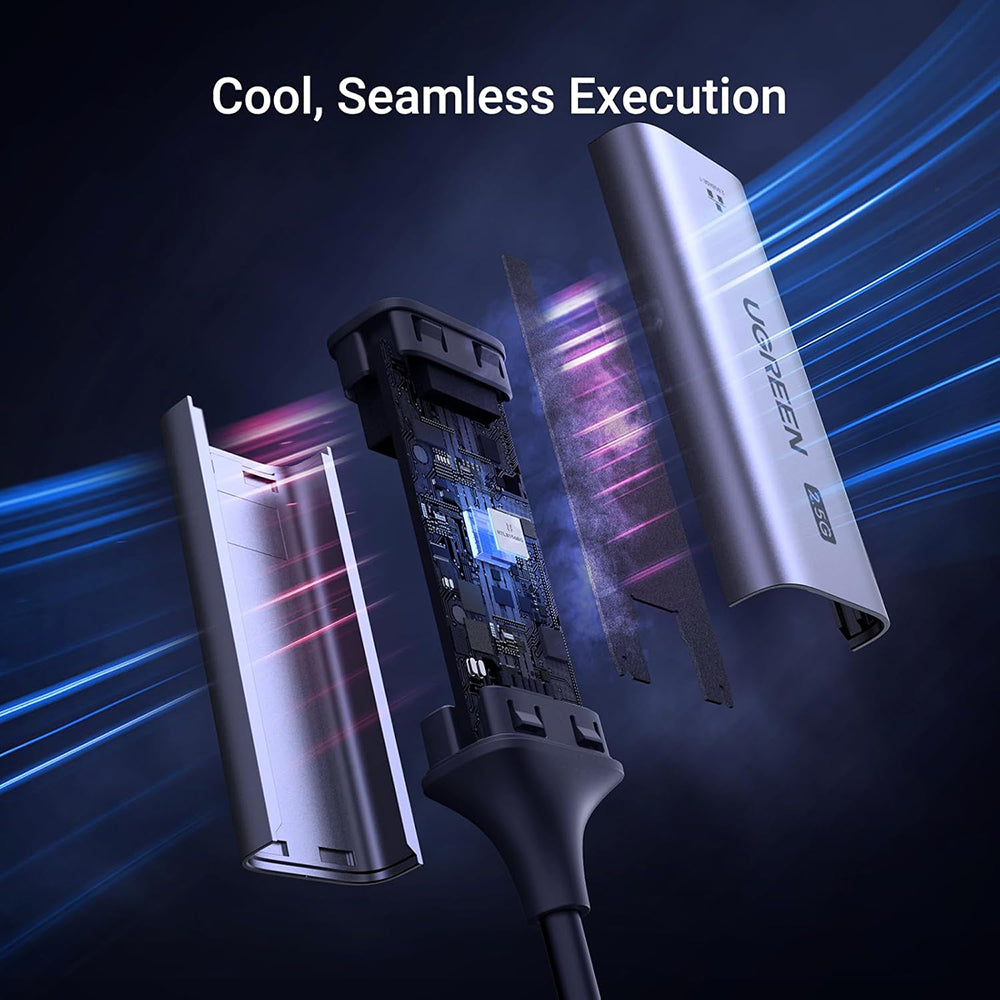 Placa Retea UGREEN CM648 (25052), RJ45, USB-C, Gri