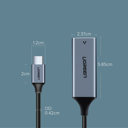 Placa Retea UGREEN CM199, RJ45, USB-C, Gri