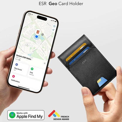Portofel ESR Classic Geo cu functie Find My si Protectie RFID, Negru, Resigilat