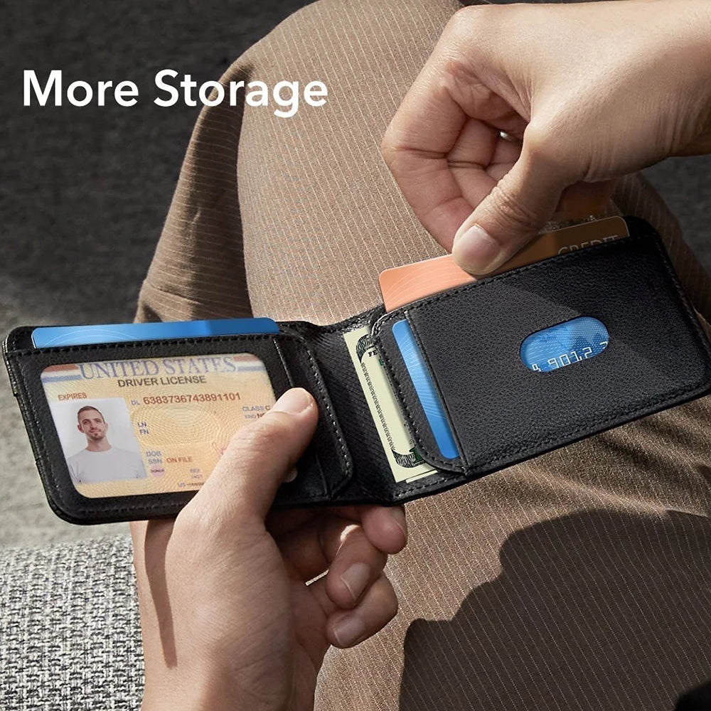 Portofel ESR Classic Geo cu functie Find My si Protectie RFID, Negru, Resigilat