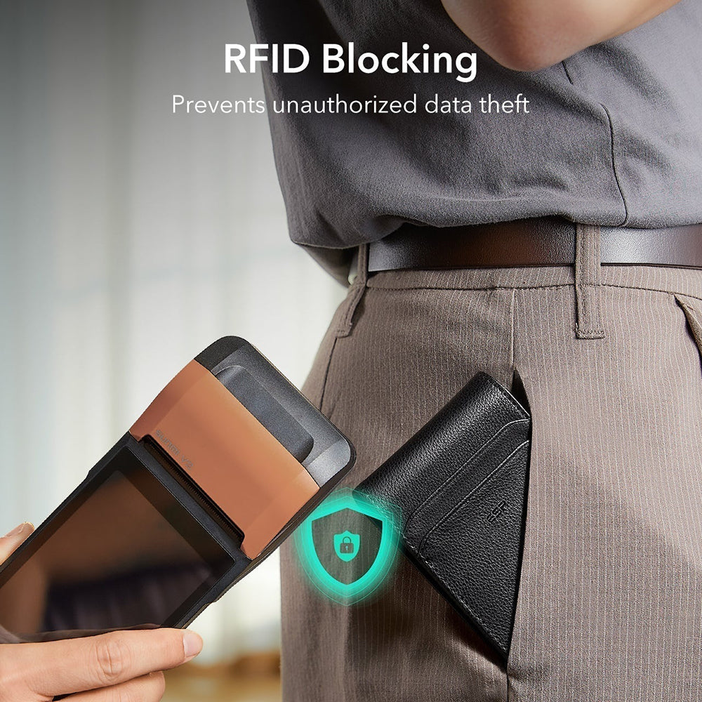 Portofel ESR Classic Geo cu functie Find My si Protectie RFID, Negru, Resigilat