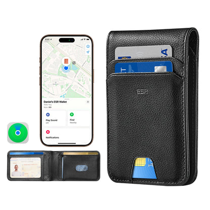 Portofel ESR Classic Geo cu functie Find My si Protectie RFID, Negru, Resigilat