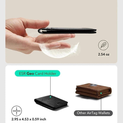 Portofel ESR Classic Geo cu functie Find My si Protectie RFID, Negru