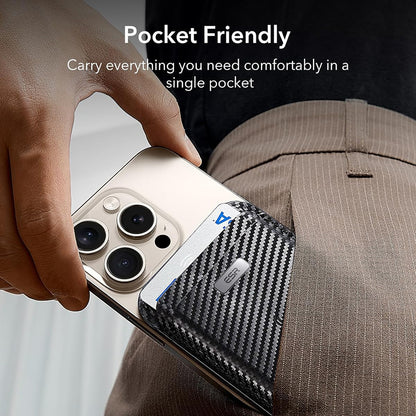Portofel Magsafe, ESR, Classic Geo Carbon, Negru
