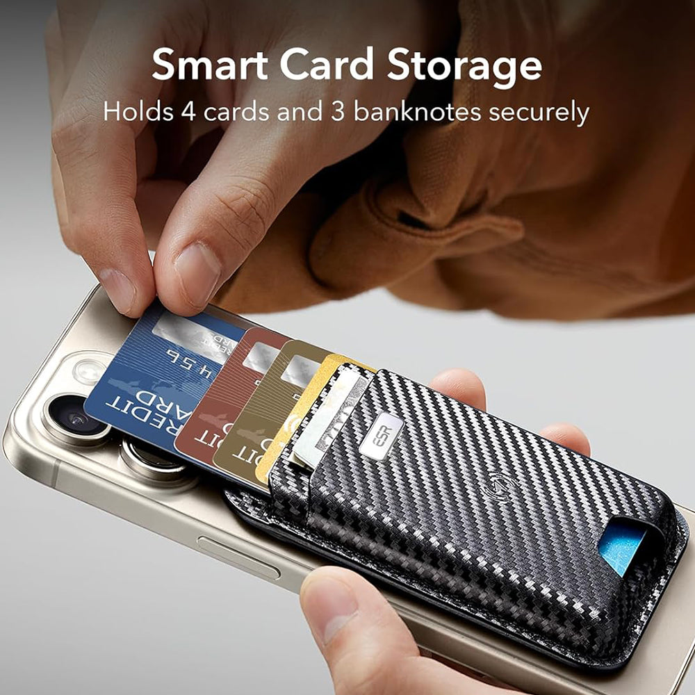 Portofel Magsafe, ESR, Classic Geo Carbon, Negru