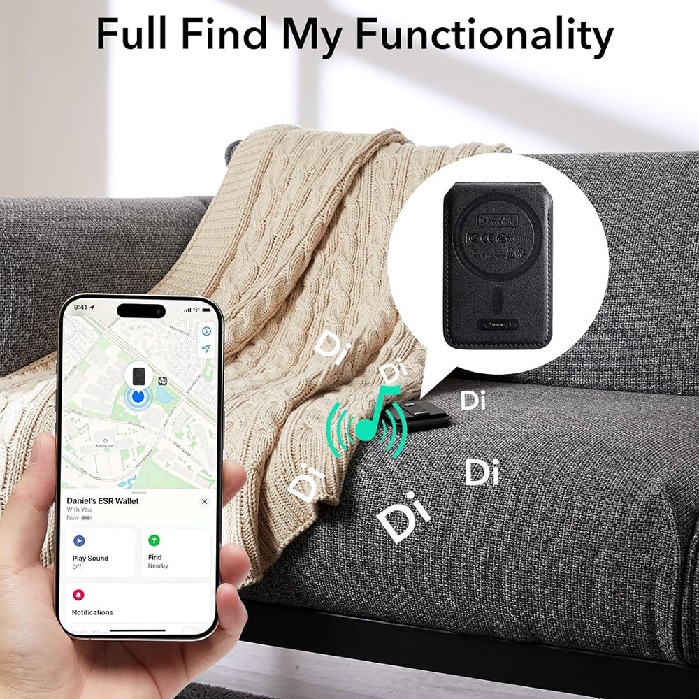 Portofel MagSafe, ESR, Findy my Wallet, Negru