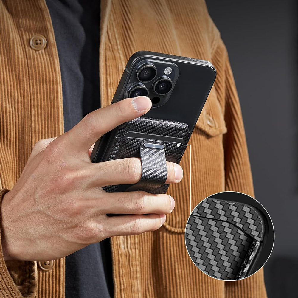 Portofel Magsafe, ESR, Findy my Wallet Carbon, Negru