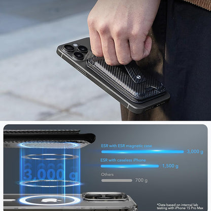 Portofel Magsafe, ESR, Findy my Wallet Carbon, Negru