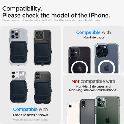 Portofel Magsafe, Spigen, Lock Fit, Negru