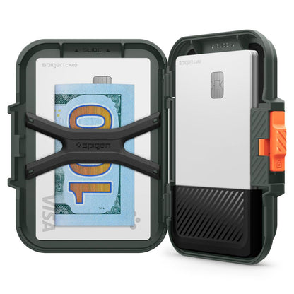 Portofel Magsafe, Spigen, Lock Fit, Verde