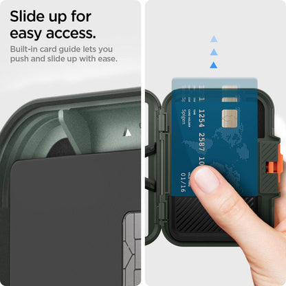 Portofel Magsafe, Spigen, Lock Fit, Verde