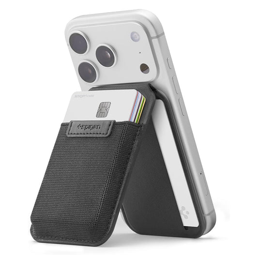 Portofel MagSafe, Spigen, Slim Fold Tripod S314-4, Negru AFA11591