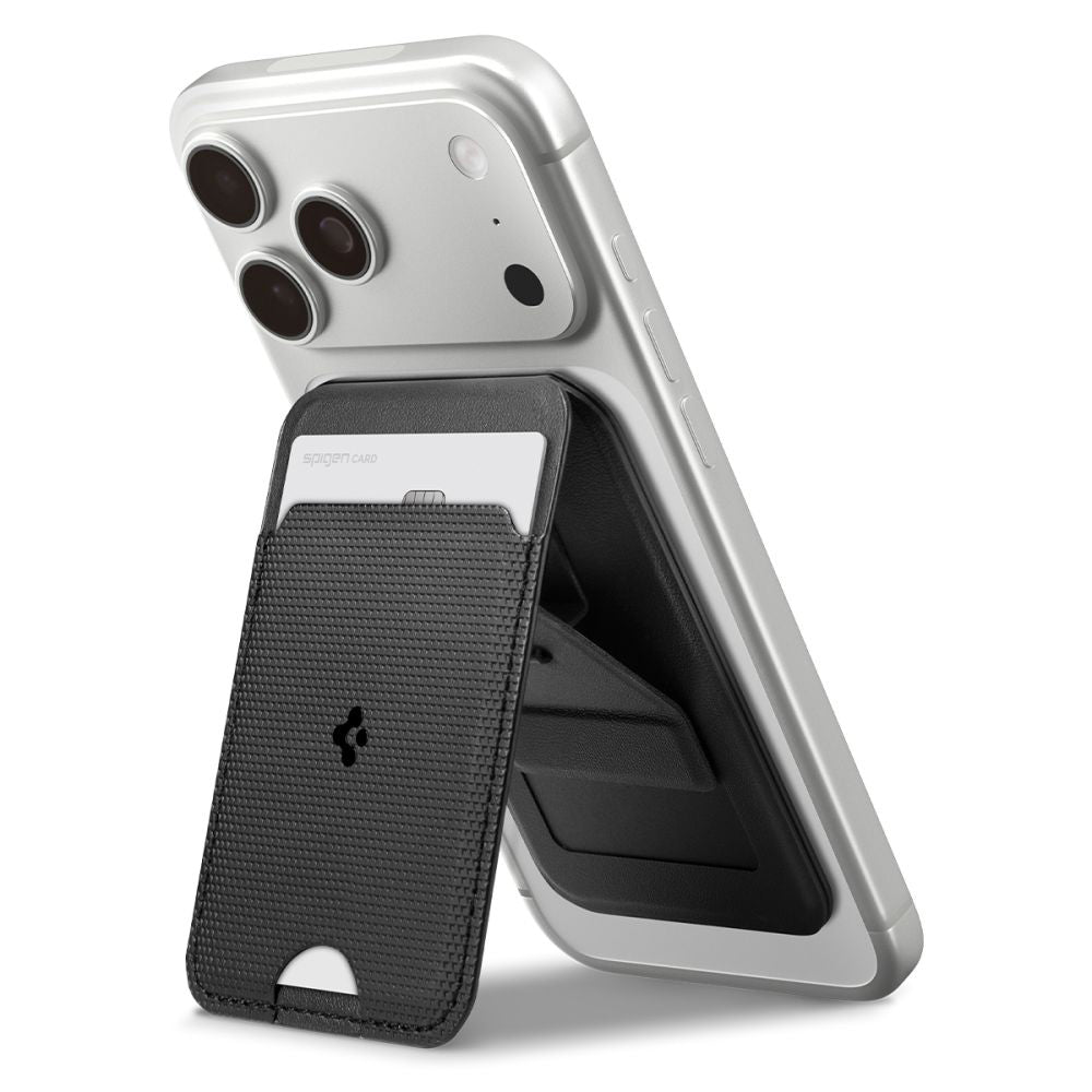 Portofel MagSafe, Spigen, Slim Fold Tripod S314-3, Negru AFA10751