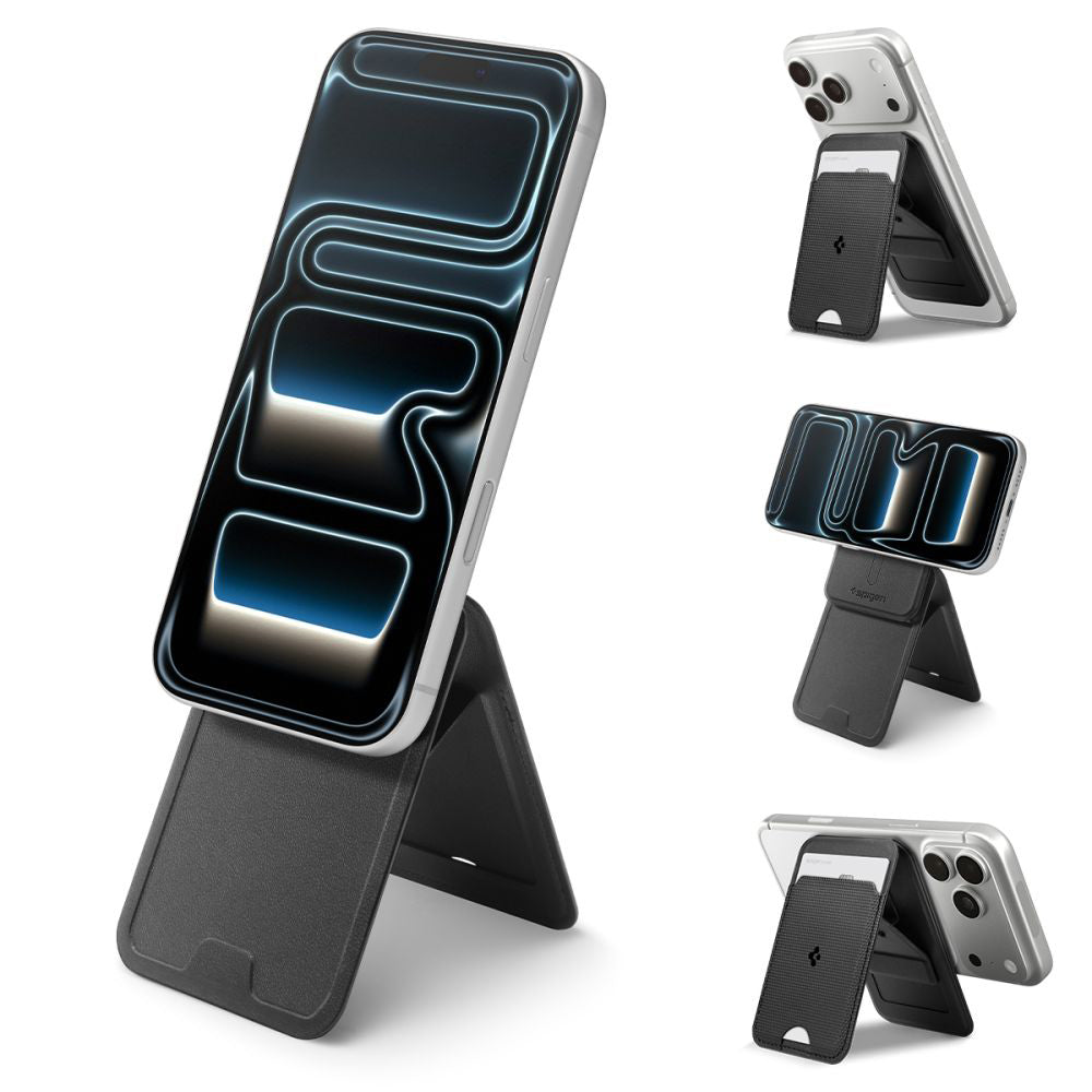 Portofel MagSafe, Spigen, Slim Fold Tripod S314-3, Negru AFA10751
