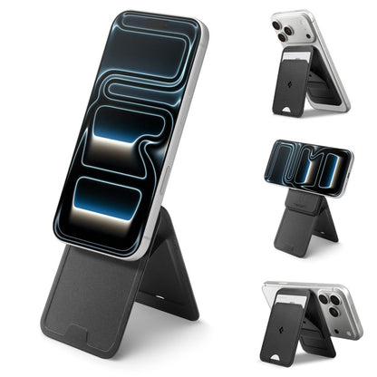 Portofel MagSafe, Spigen, Slim Fold Tripod S314-3, Negru AFA10751