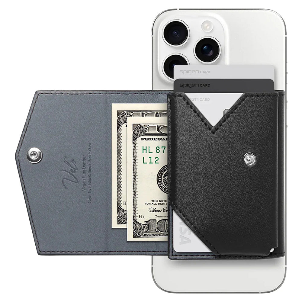 Portofel Magsafe, Spigen, Valentinus Pro, Negru