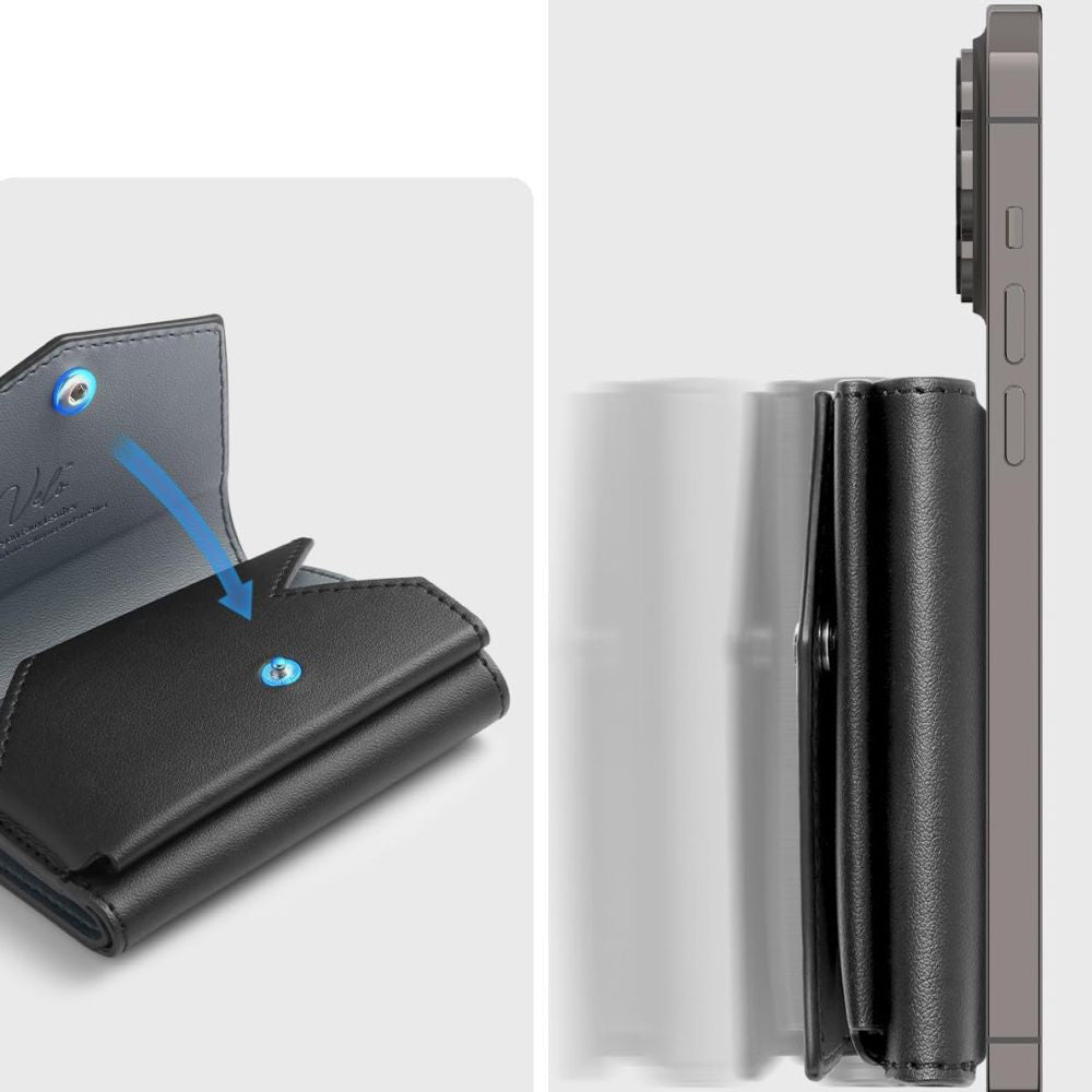 Portofel Magsafe, Spigen, Valentinus Pro, Negru