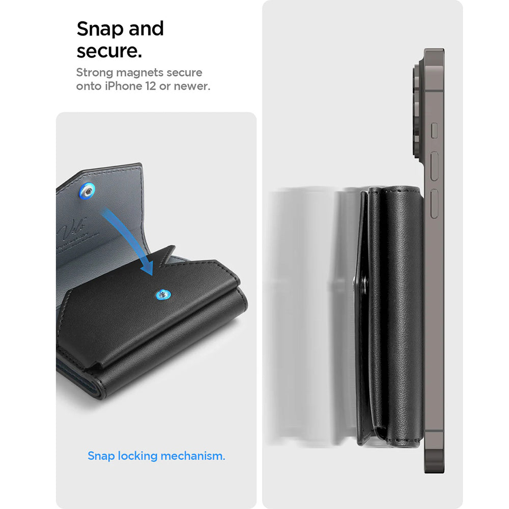 Portofel Magsafe, Spigen, Valentinus Pro, Negru