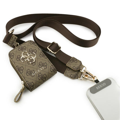 Portofel si Snur Telefon Guess 4G Metal Logo, Maro