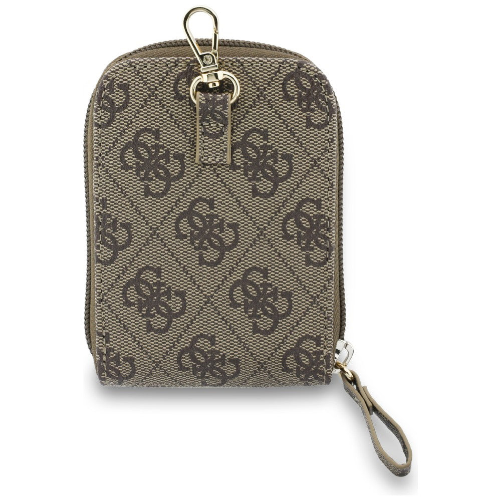 Portofel si Snur Telefon Guess 4G Metal Logo, Maro