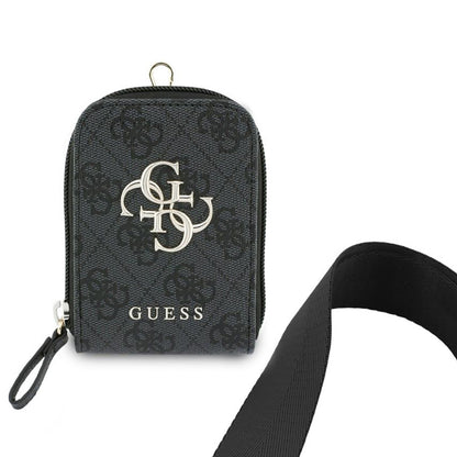 Portofel si Snur Telefon Guess 4G Metal Logo, Negru