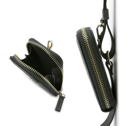 Portofel si Snur Telefon Guess 4G Metal Logo, Negru