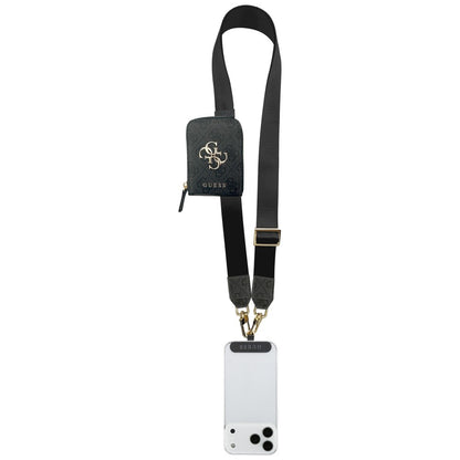 Portofel si Snur Telefon Guess 4G Metal Logo, Negru