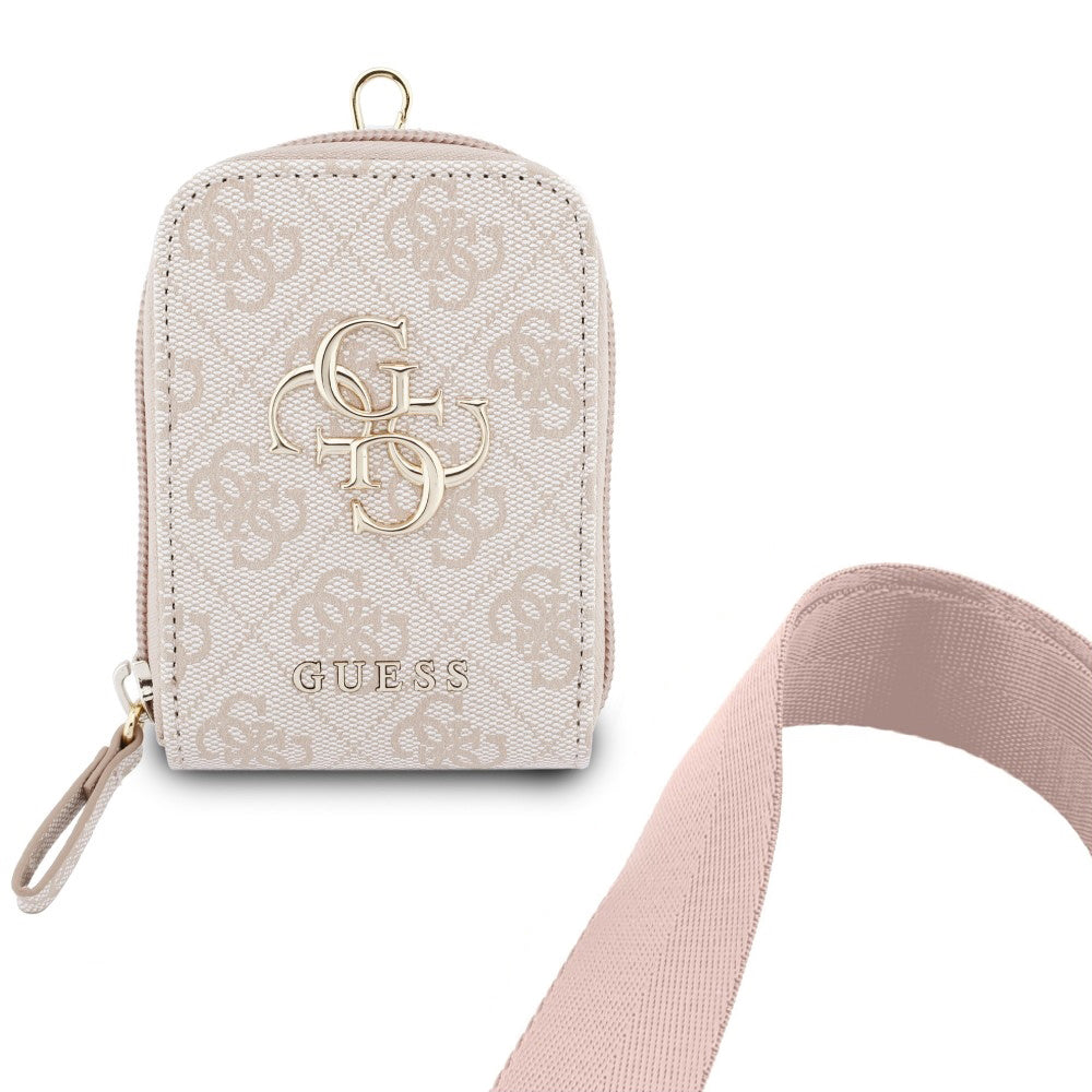 Portofel si Snur Telefon Guess 4G Metal Logo, Roz