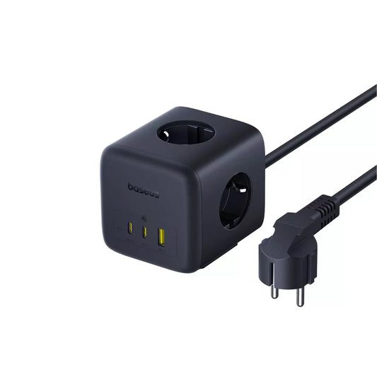 Prelungitor Baseus EnerFill FA11, 67W, 3.35A, 1 x USB-A - 2 x USB-C - 3 x Schuko, Negru E00082100123-00