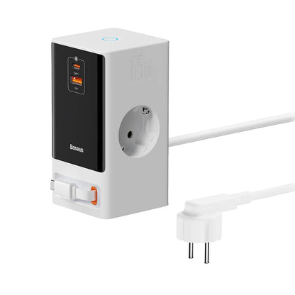 Prelungitor Baseus PowerCombo, 1 x Schuko, Alb PSLR000602