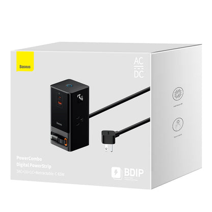 Prelungitor Baseus PowerCombo US, 3 x Prize, Negru PSLR000101