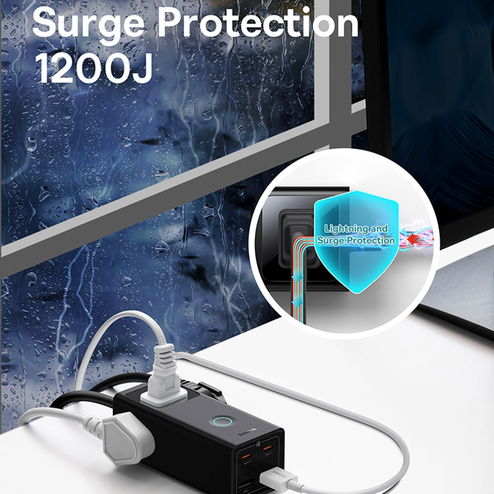 Prelungitor Baseus PowerCombo US, 3 x Priza, Negru PSLA020101