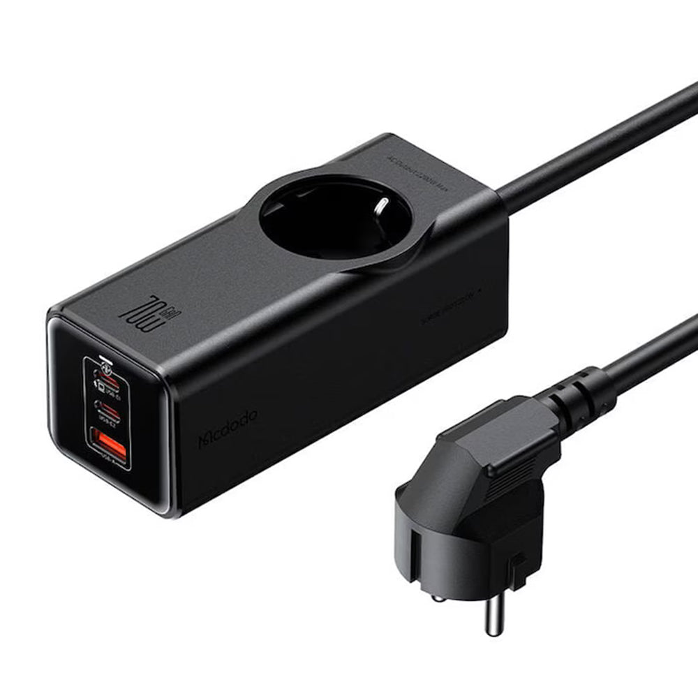 Prelungitor McDodo CH-4620, 1 x Schuko, Negru
