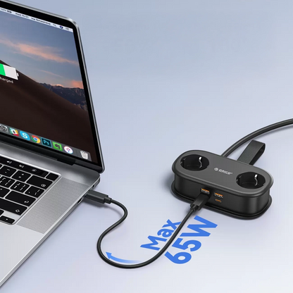 Prelungitor Orico AP3, 2 x Schuko - 2 x USB-A - 2 x USB-C, Negru