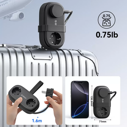 Prelungitor Orico AP3, 2 x Schuko - 2 x USB-A - 2 x USB-C, Negru