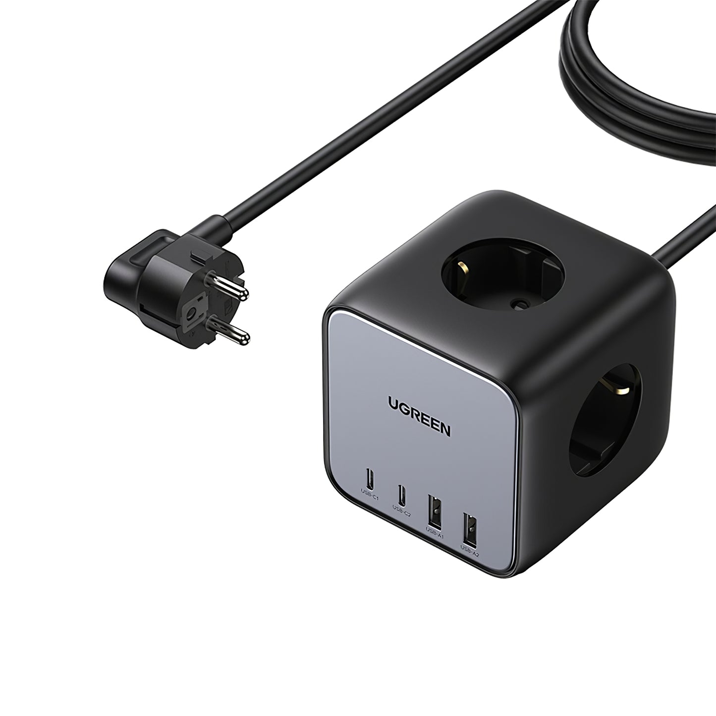 Prelungitor UGREEN CD268, 2 x USB-A - 2 x USB-C - 3 x Schuko, Gri
