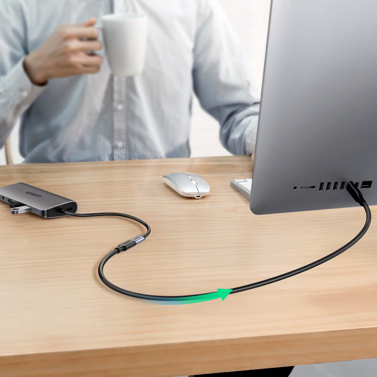 Prelungitor USB-C UGREEN US353, 1m, Negru