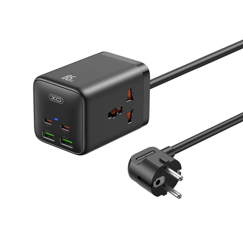 Prelungitor XO Design WL24, 2 x Priza, Negru