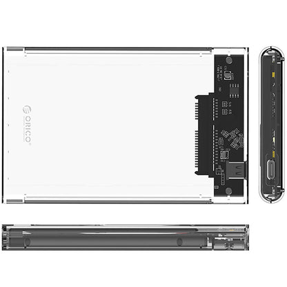 Rack Orico 2139C3 pentru HDD / SSD SATA 2.5inch, USB-C, Transparent
