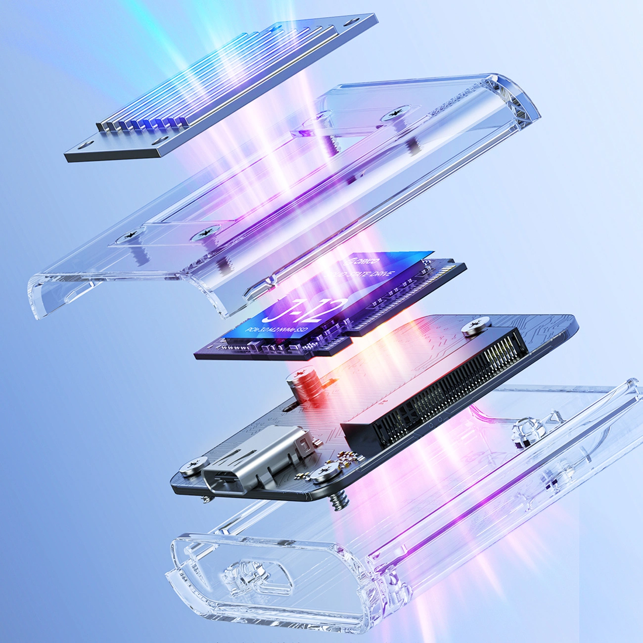 Rack Orico TC20-M2-10G pentru SSD M.2 NVMe 2230, Transparent