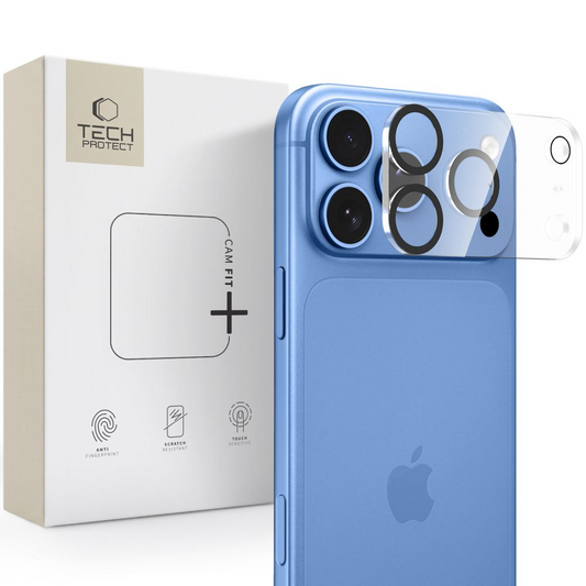 Rama protectie Camera Spate Tech-Protect Cam Fit+ pentru Apple iPhone 18 Pro, Sticla Securizata, Transparenta