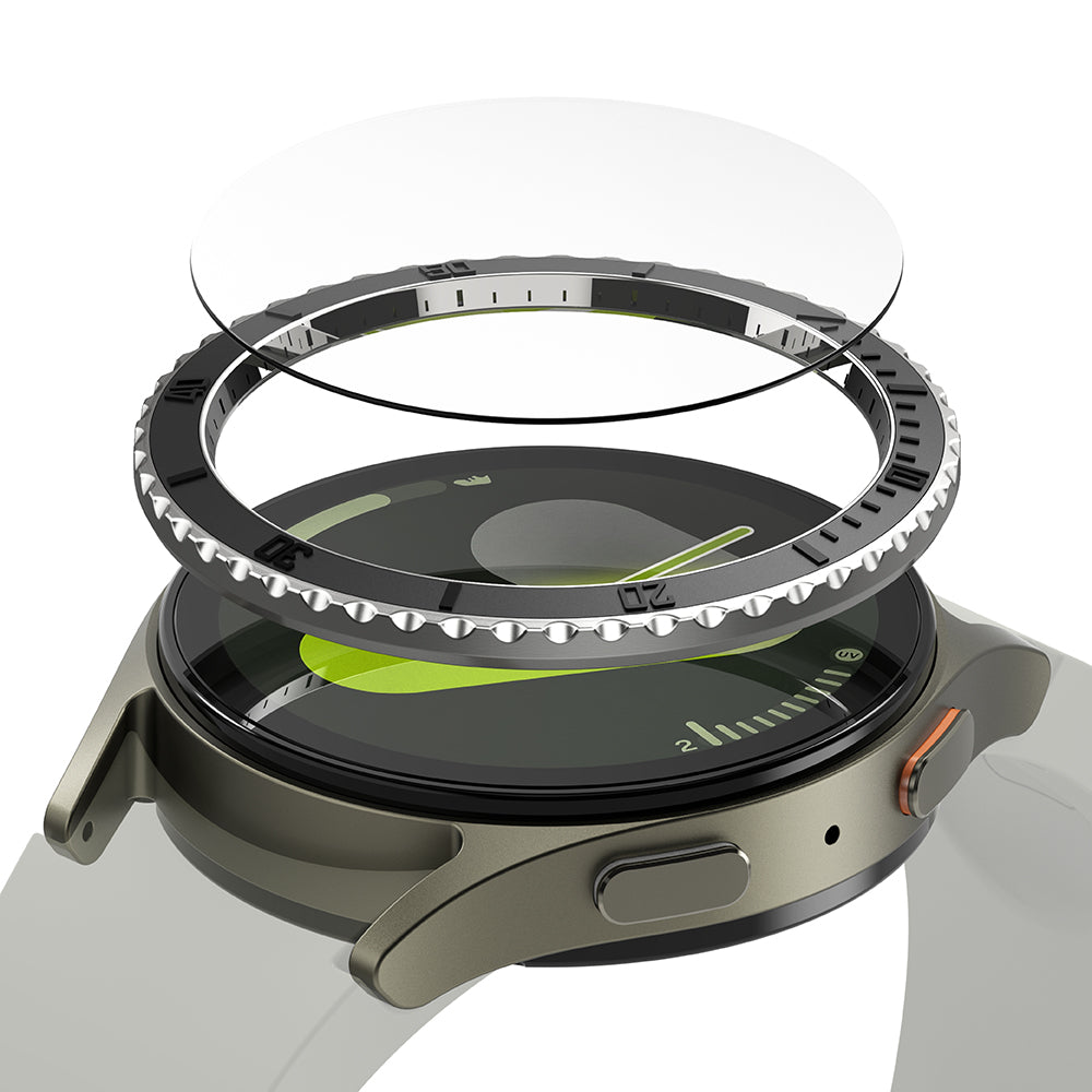 Rama Protectie Ringke Premium Styling pentru Samsung Galaxy Watch7 44mm, Model 3, Neagra