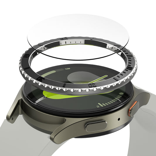 Rama Protectie Ringke Premium Styling pentru Samsung Galaxy Watch7 44mm, Model 3, Neagra